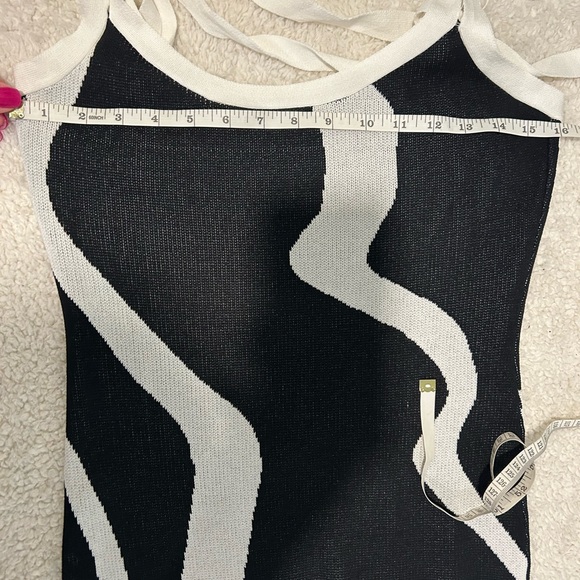 Women’s SHEIN Black & White Maxi Tie Neck Bodycon Dress L - Picture 14 of 15